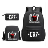 Mochila De Fútbol Infantil Ronaldo Cr7 De 3 Piezas,