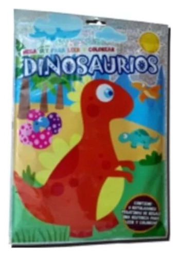 Mega Set Leer Y Colorear Dinosaurios - Marcadores + Stickers
