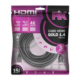 Cabo Hdmi 1.4 Pix 4k Ultrahd Hd 3d Blindado 15 Metros