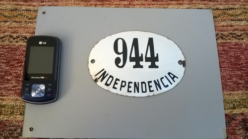 Antiguo Cartel Enlozado Numero Domiciliari Independencia 944