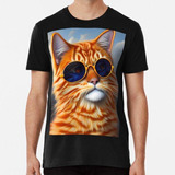 Remera Gato Atigrado Naranja - Arte Digital Moderno Algodon 