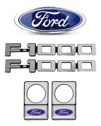 Kit Emblema F1000 Lateral + Cilindro Porta E Grade Até 1992