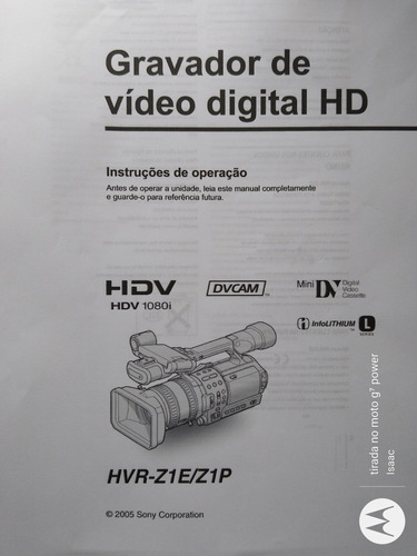  Manual Sony Hdv Hvr- Z1e/z1p