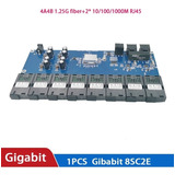 Placa Switch Gigabit Conversor Mídia 8 Fibra Óptica Ethernet