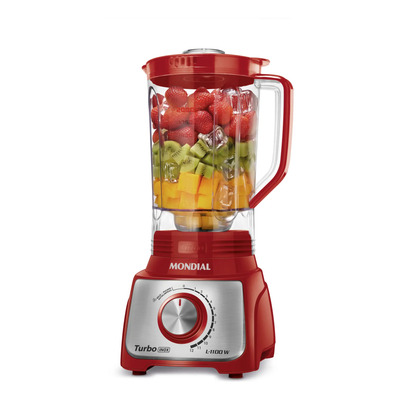 Liquidificador L-1100 Turbo Inox 1100w Vermelho Mondial | Parcelamento sem juros