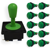 Kit 10 Botões Nylon Verde C/ Micros +1 Comando Completo
