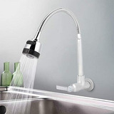 Llave Grifo De Pared Para Cocina Flexible Agua Fria Acero