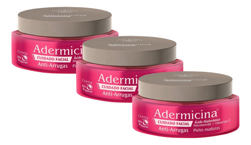 Combo X3 Adermicina Crema Facial Antiarrugas 90gr