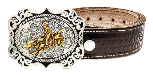 Cinto + Fivela Tradicional Quadrada Cavalo Country Cowboy