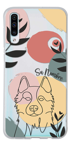 Funda Para Galaxy Mujer Perro Husky Minimal Con Su Nombre