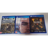 Jogos Ps4 - Kit 3 Jogos - Days Gone / Detroit / Call Of Duty