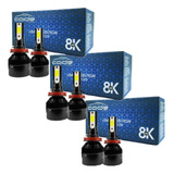 Kit 6 Lampada Ultra Led Farol Alto Baixo Milha 8000k