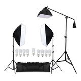 Kit Estúdio 1215w Softbox 50x70cm Girafa Tripé E 9 Lâmpadas