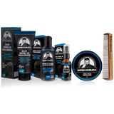 Kit Balm Óleo Shampoo Cera Pente Duplo Para Barba Robusta