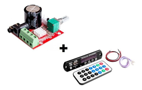 Kit Amplificador 30w Rms + Modulo Bluetooth Usb Caixa Ativa