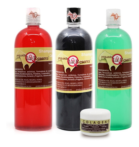 3  Shampoo Del Caballo Yeguada La Reserva Y Puedes Escoger Los Colores Y De Regalo Colageno Chico Gratis Y Envío Express