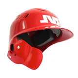 Casco Beisbol Rvl Una Oreja Rojo Protector Mandibula Zurdo 