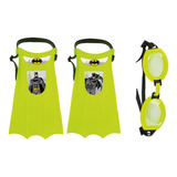 Set Buceo Para Niños Infantil Pata Rana Y Antiparra Batman