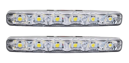 Lampara 6 Led Drl Rigida Diurna Posicion Blanca 12v Soporte