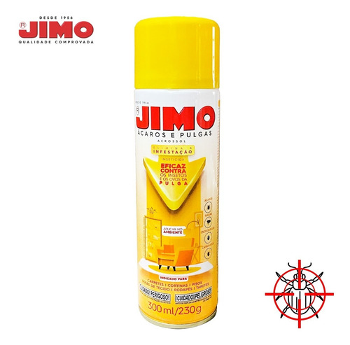 Jimo Inseticida Anti Pulgas E Ácaros 300ml Sem Cheiro