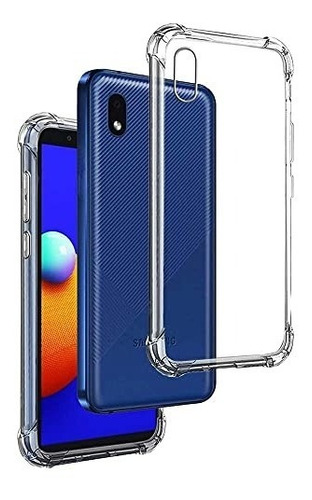 Funda Transparente + Vidrio Templado Para Samsung A01 Core