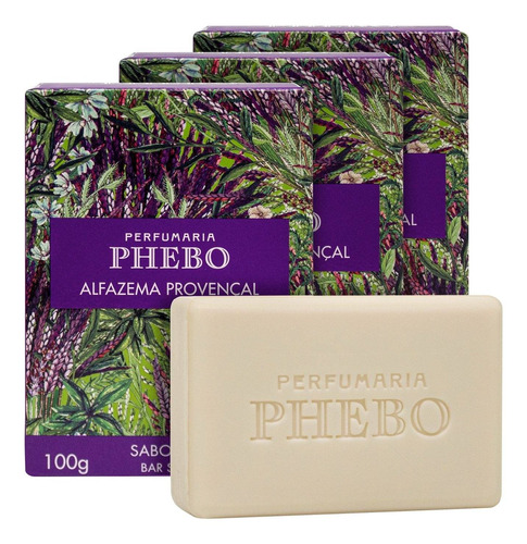 Kit Phebo Alfazema Provençal - Sabonetes Em Barra 3x100g Blz