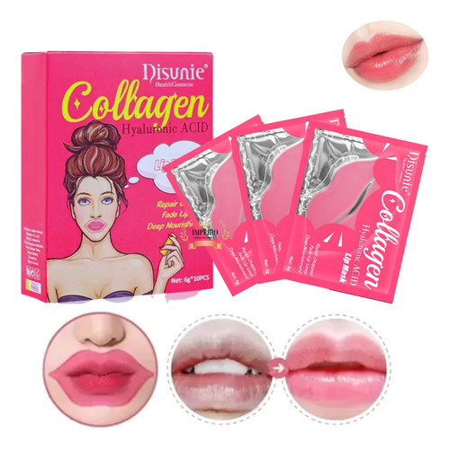 Mascarilla Labial Labios Colágeno Humecta Hidratante Pack 10