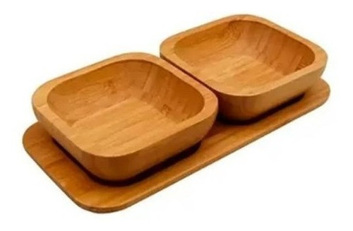 Jogo Petisqueira Bambu 2 Potes Com Bandeja Ecokitchen Mimo