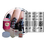 Kit Placa Carimbo Para Decoração De Unhas Apipila Marcas