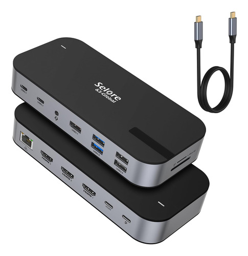 Selore Usb C Dock 3 Hdmi, 3 Hdmi Docking Station Dual Monito