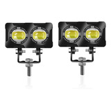 Par Faros De Lupa Luz Spot Doble Color Para Auto Moto