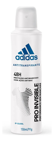 Antitranspirante adidas Pro Invisible Fem 150ml Kit C/12