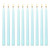 10 Velas Largas Azul Cielo 35cm Para Candelabro Aluzza