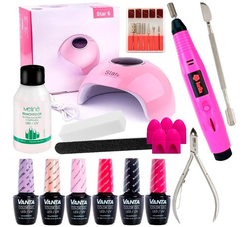 Kit De Uñas Manicura Inicial Cabina Led Uv Esmalte Gel Uña 