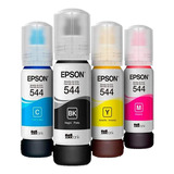 Combo Tinta Epson T544 Original X4 Colores 544 L3110 L3150 +