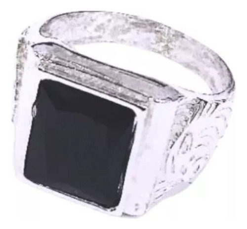 Joyería Anillo Sello Leon Con Piedra Onix Plata 925 Hombre