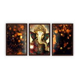 Quadro  Lord Ganesha 3pc 20x30