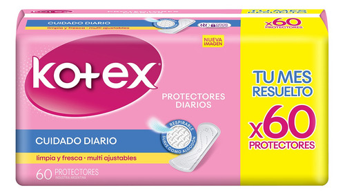 Protector Diario Kotex Multiforma Sin Perfume 60u