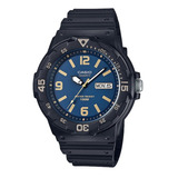 Reloj Casio Mrw-200h-2b3vdf Hombre 100% Original Color De La Correa Negro Color Del Bisel Negro Color Del Fondo Azul