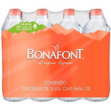 Agua Natural Bonafont 12 Botellas De 1 Litro C/u