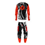 Equipo Conjunto Motocross Enduro Fire Acid Rojo