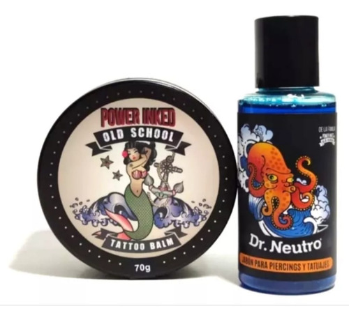 Kit Cuidado Para El Tatuaje Bálsamo Power Inked+ Dr. Neutro