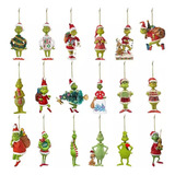 18 Pzs De Decoración Colgante For Árbol De Navidad Grinch,e4