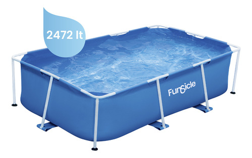 Pileta Estructural Rectangular Funsicle Capacidad 2472lts De Color Azul Liso