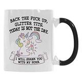 Yzlfho Taza De Café Con Diseño De Unicornio Travieso, Back T