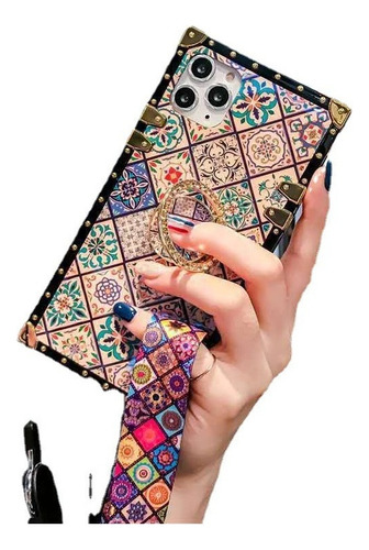 Funda Para iPhone Carcasa Anticaída Case Con Soporte Cordón