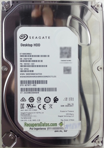 Seagate St1000dm003-1sb102 1000gb Sata - 2946 Recuperodatos