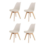 4 Cadeiras Saarinen Nude Wood