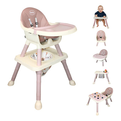 Silla Alta Periquera 7 En 1 Con Mesa Y Charola Para Bloques Rosa Claro iBaby 87456 Primi Pasty | Envío gratis