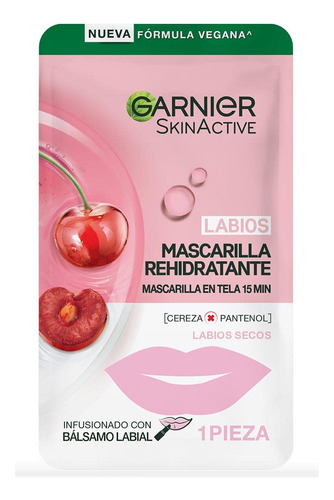 Garnier Skin Active Mascarilla Para Labios Cereza, 5 Grams, 